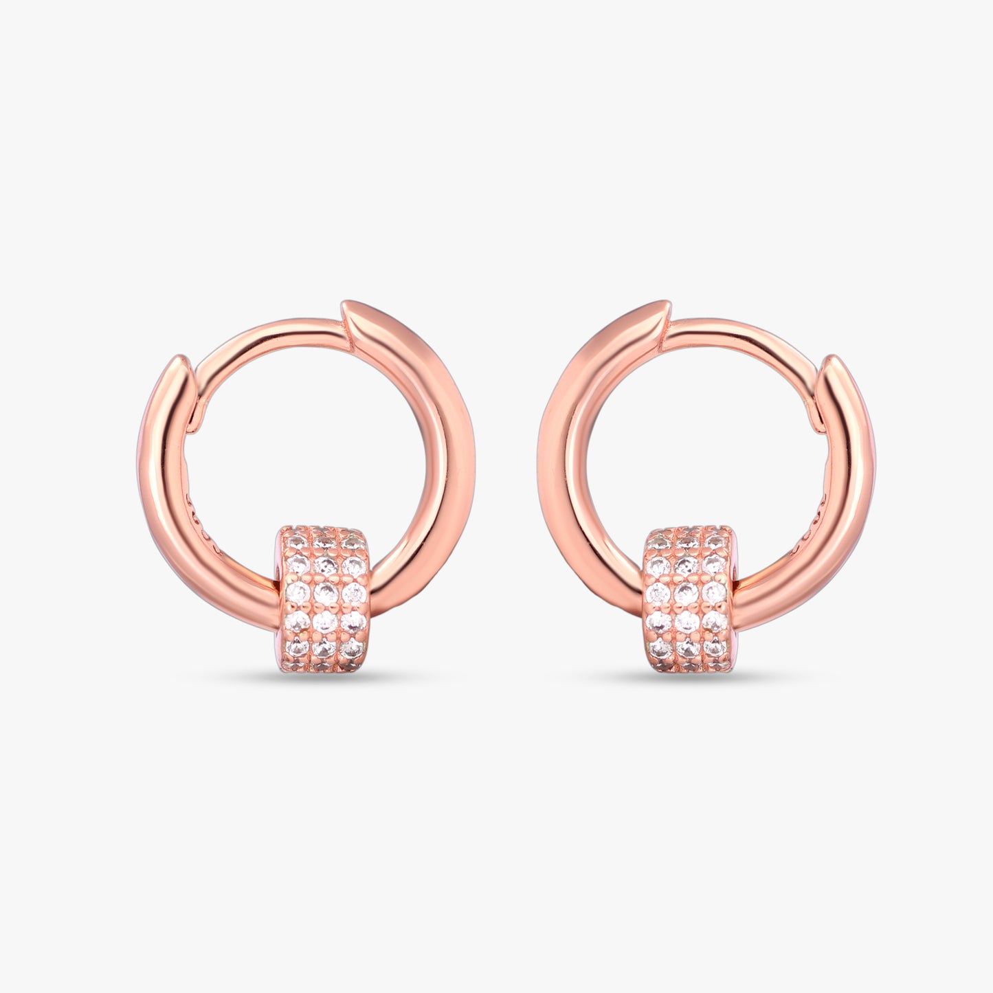Pave Charm Huggie Earrings
