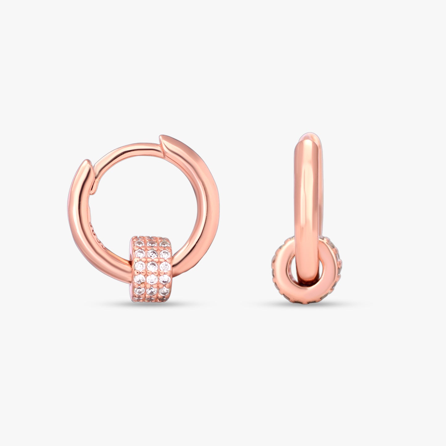 Pave Charm Huggie Earrings