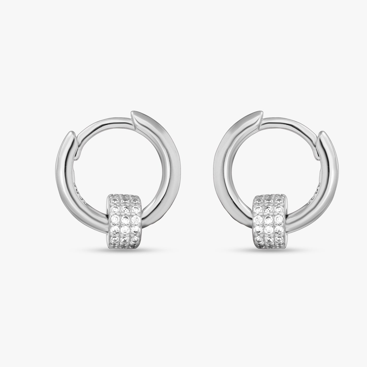 Pave Charm Huggie Earrings