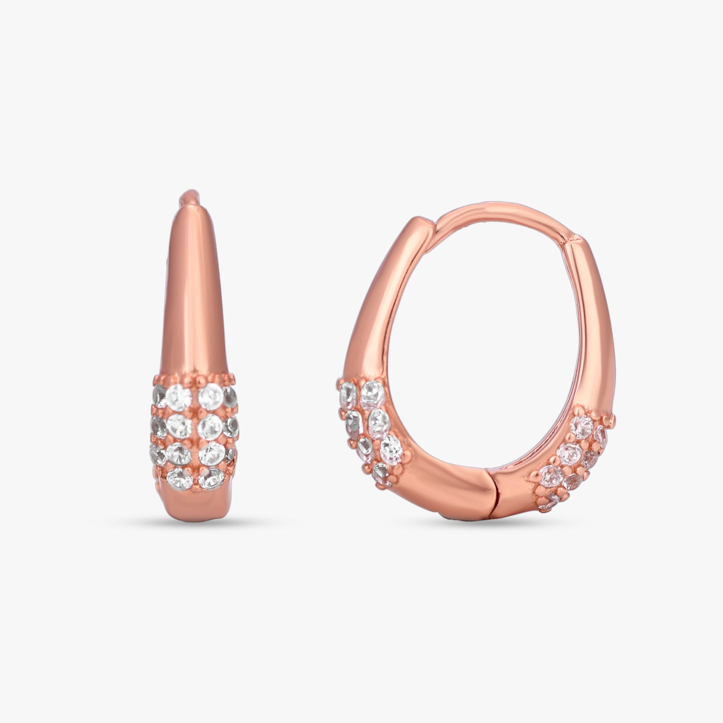 Pave Accented Huggie Hoops