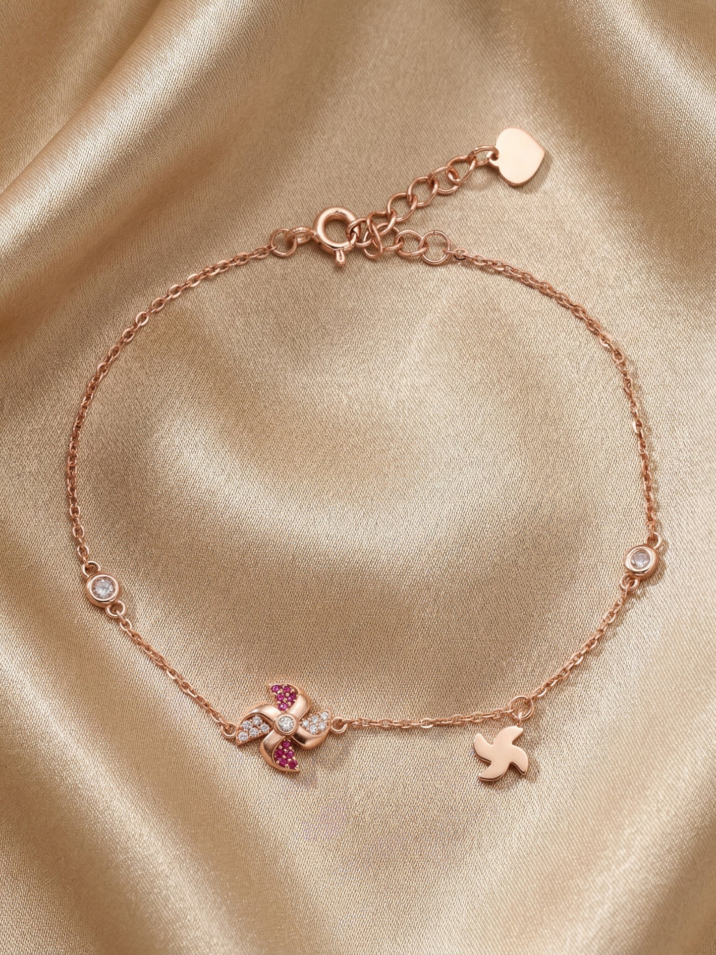 Sparkling Silver Pinwheel Bracelet