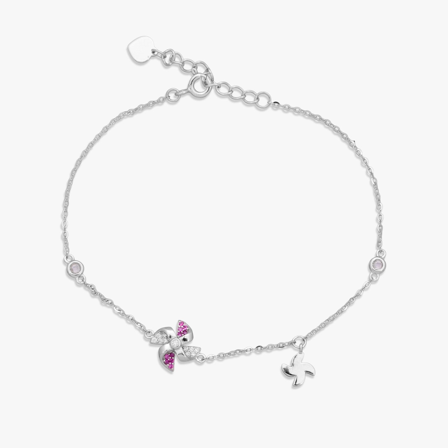 Sparkling Silver Pinwheel Bracelet