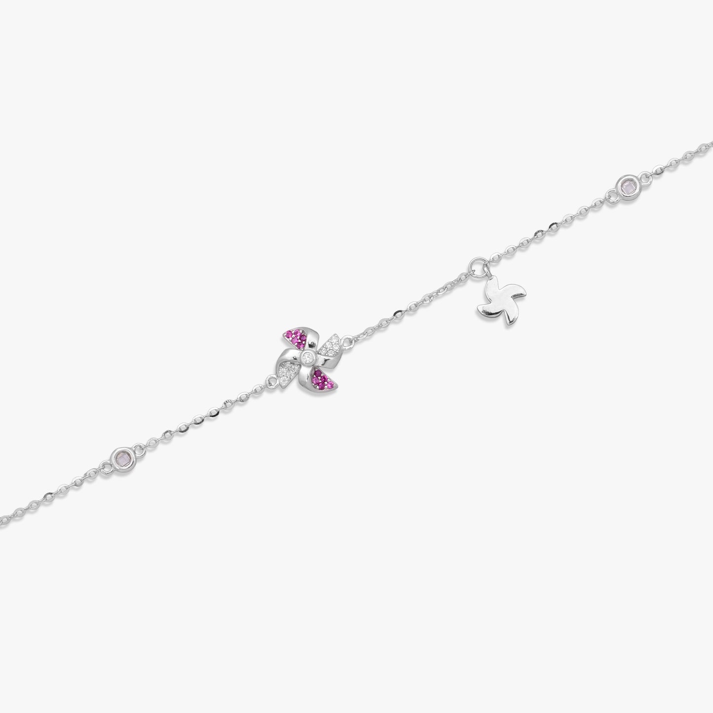 Sparkling Silver Pinwheel Bracelet