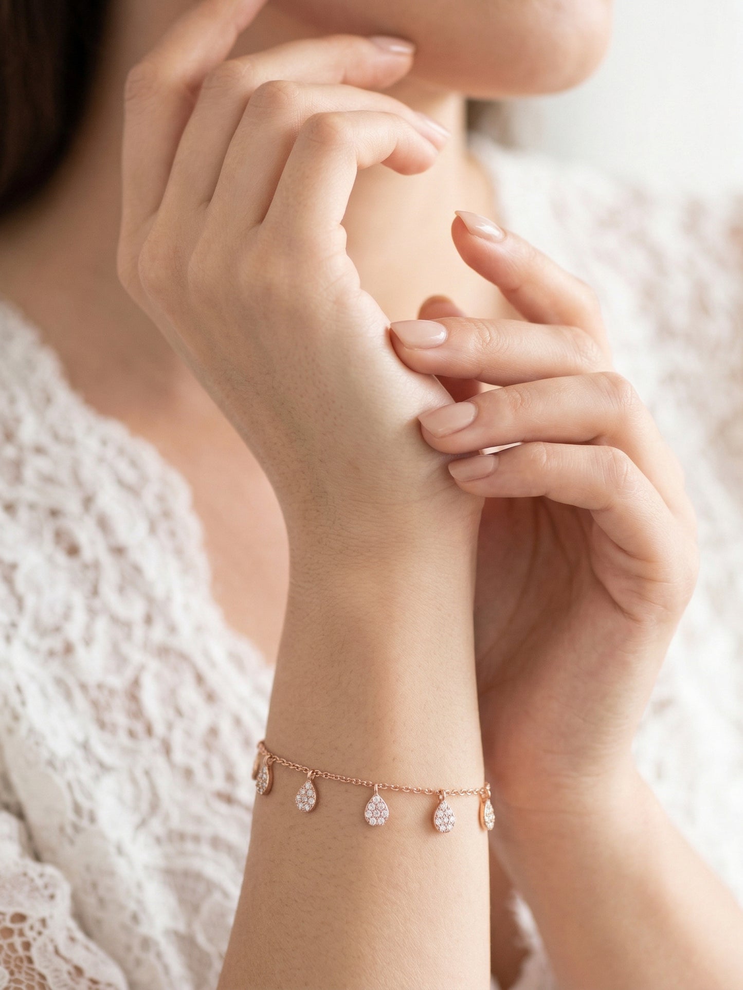 Pear Charm Dangle Bracelet