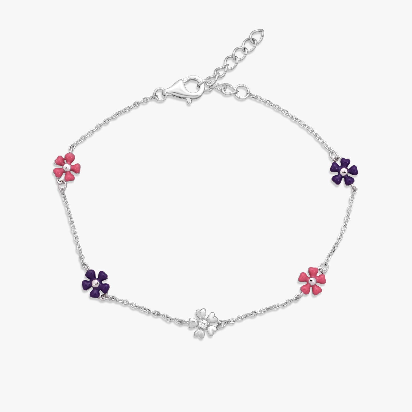 Enamel Flower Chain Bracelet