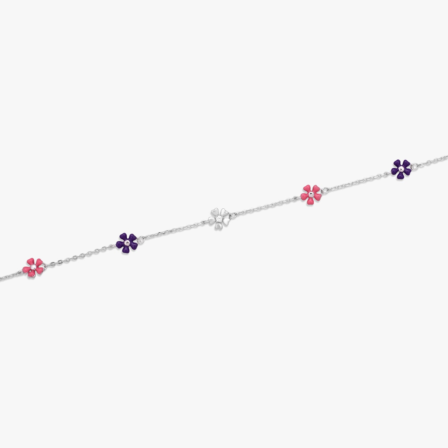 Enamel Flower Chain Bracelet