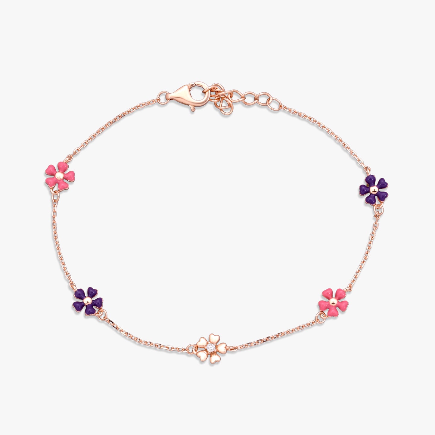 Enamel Flower Chain Bracelet