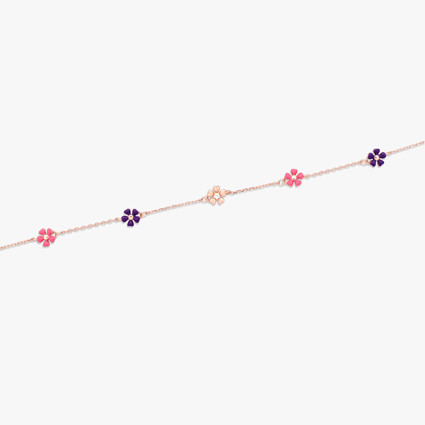 Enamel Flower Chain Bracelet