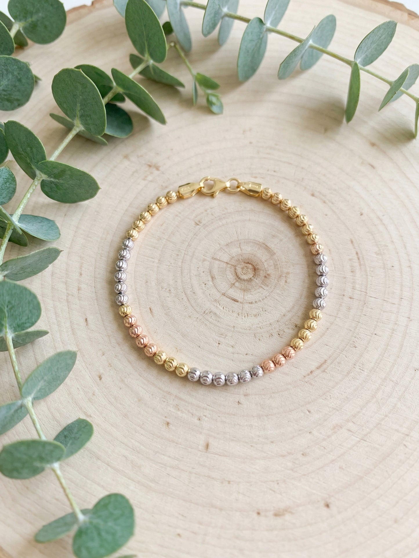 Tri-Color Moon-Cut Bracelet