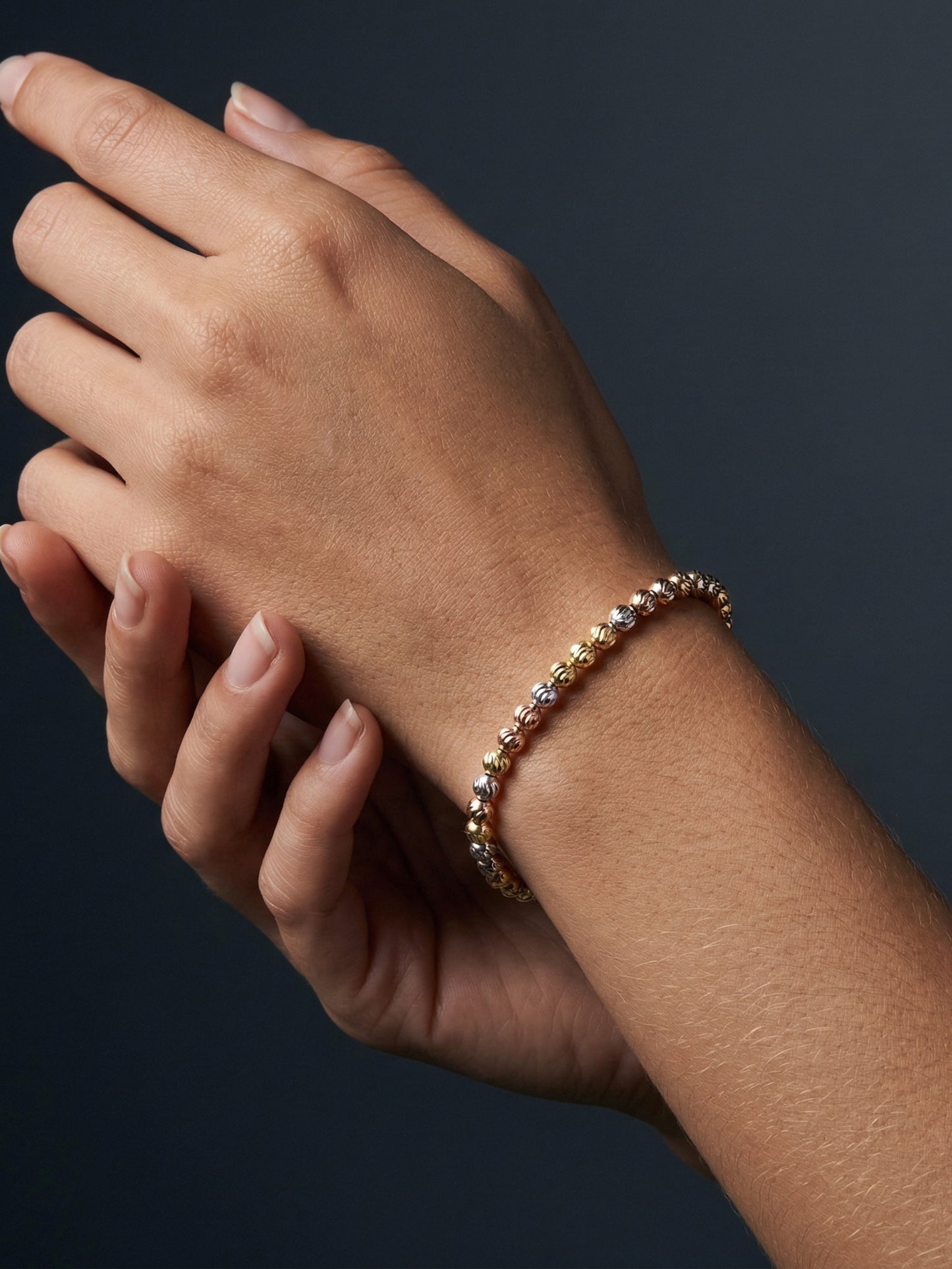 Tri-Color Moon-Cut Bracelet
