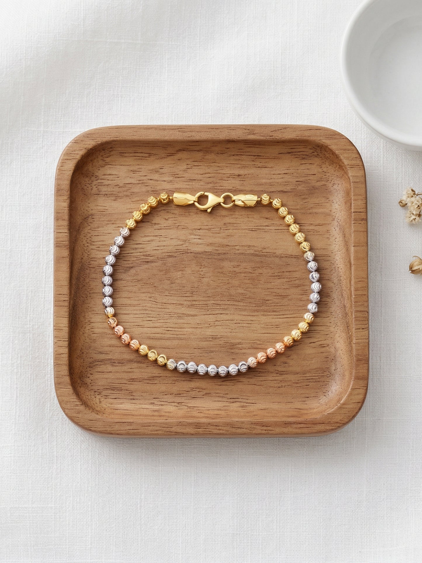 Tri-Color Moon-Cut Bracelet