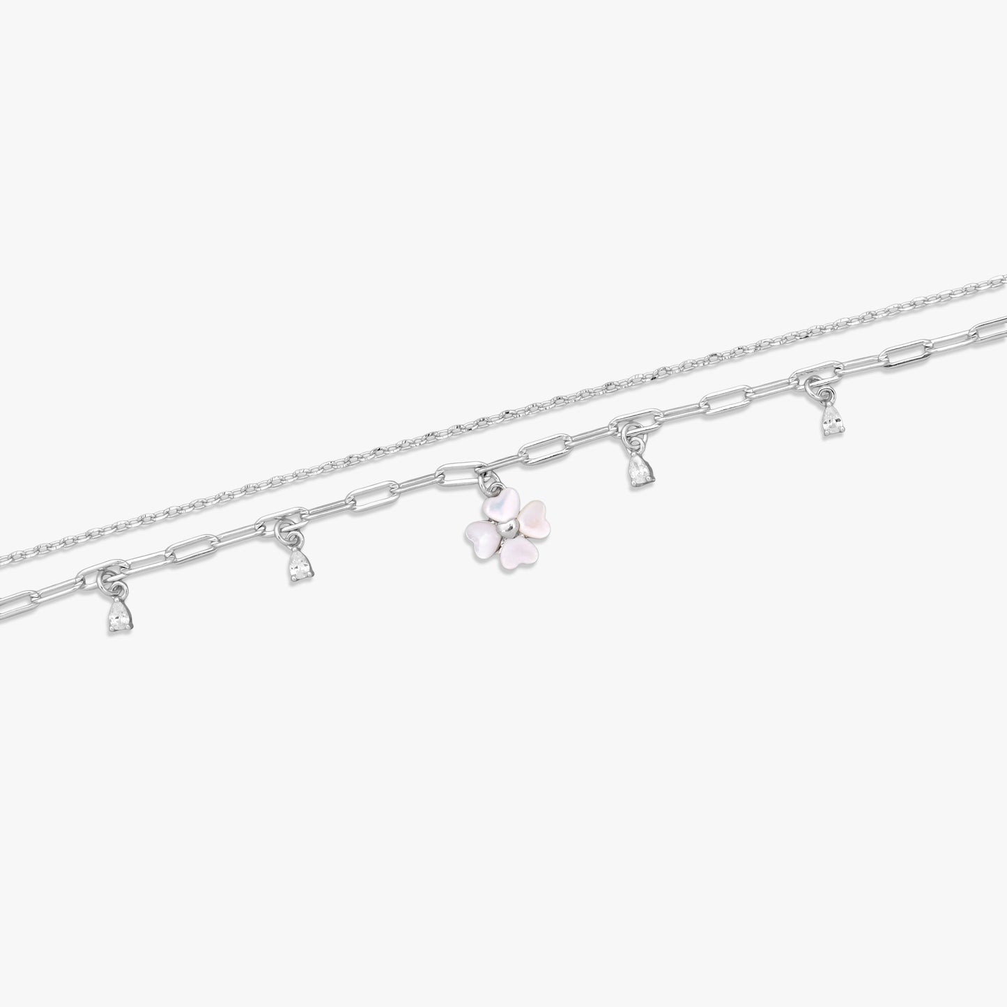 Floral Charm Double-Chain Bracelet