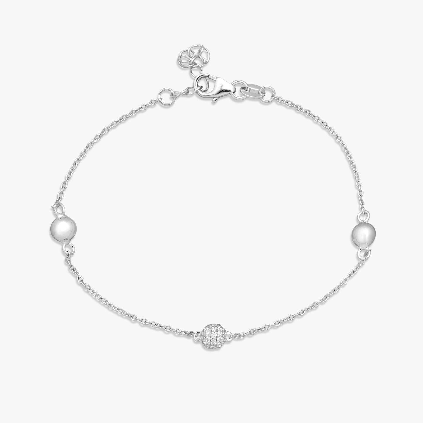 Silver Bead Charm Bracelet