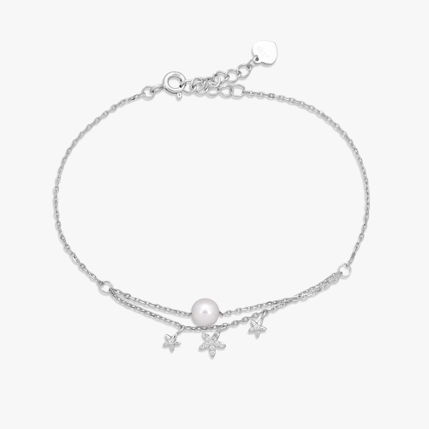 Pearl Star Double-Chain Bracelet