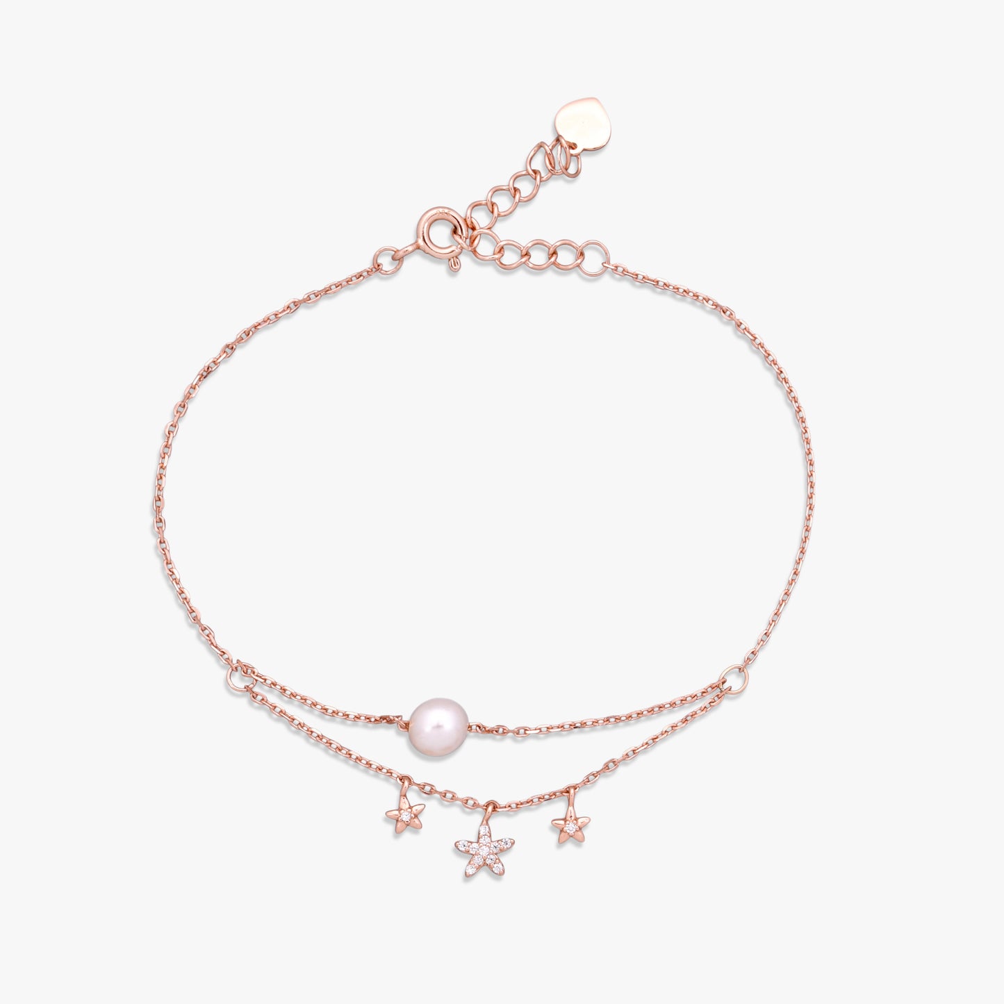 Pearl Star Double-Chain Bracelet