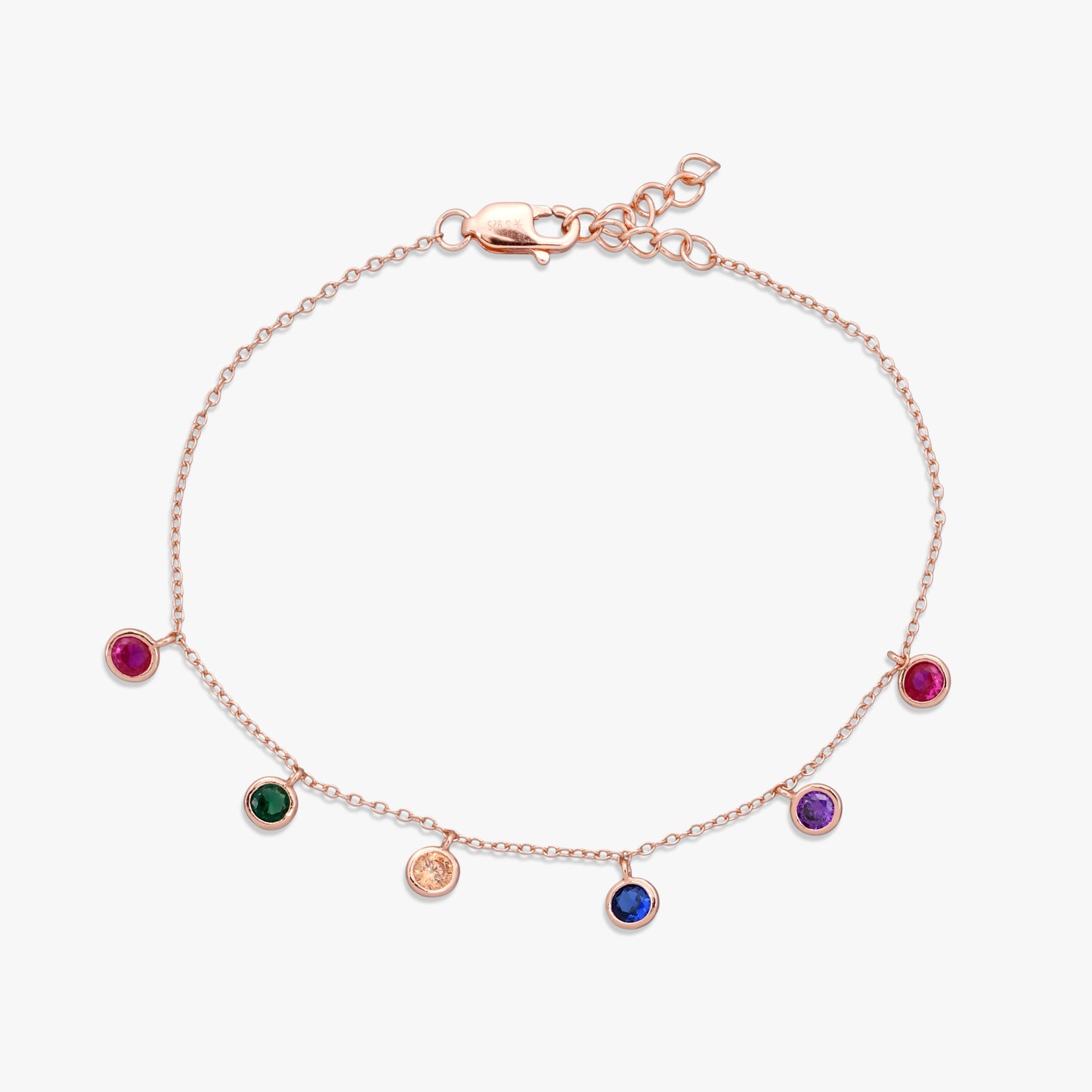 Vibrant Multi-Gemstone Dangle Bracelet