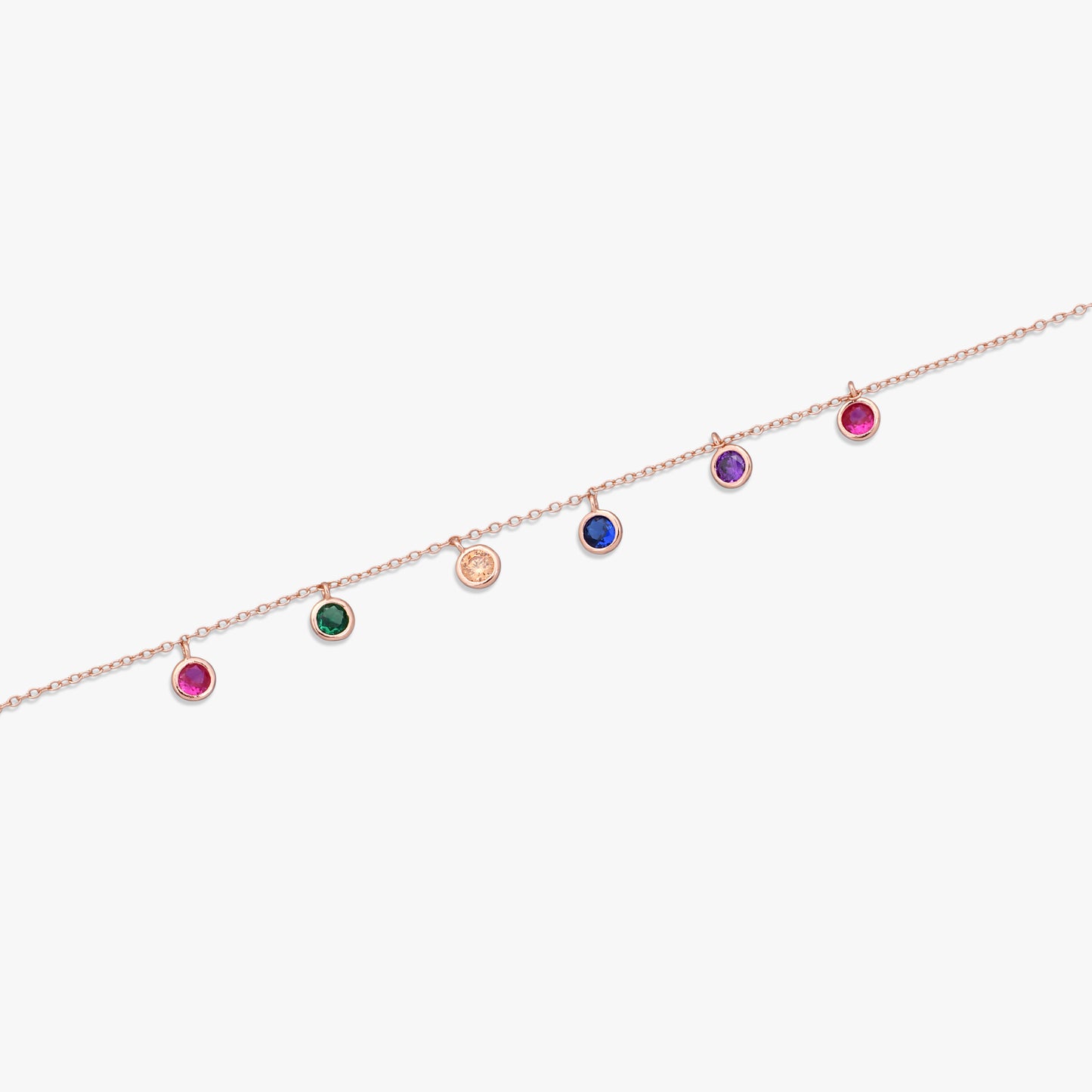 Vibrant Multi-Gemstone Dangle Bracelet