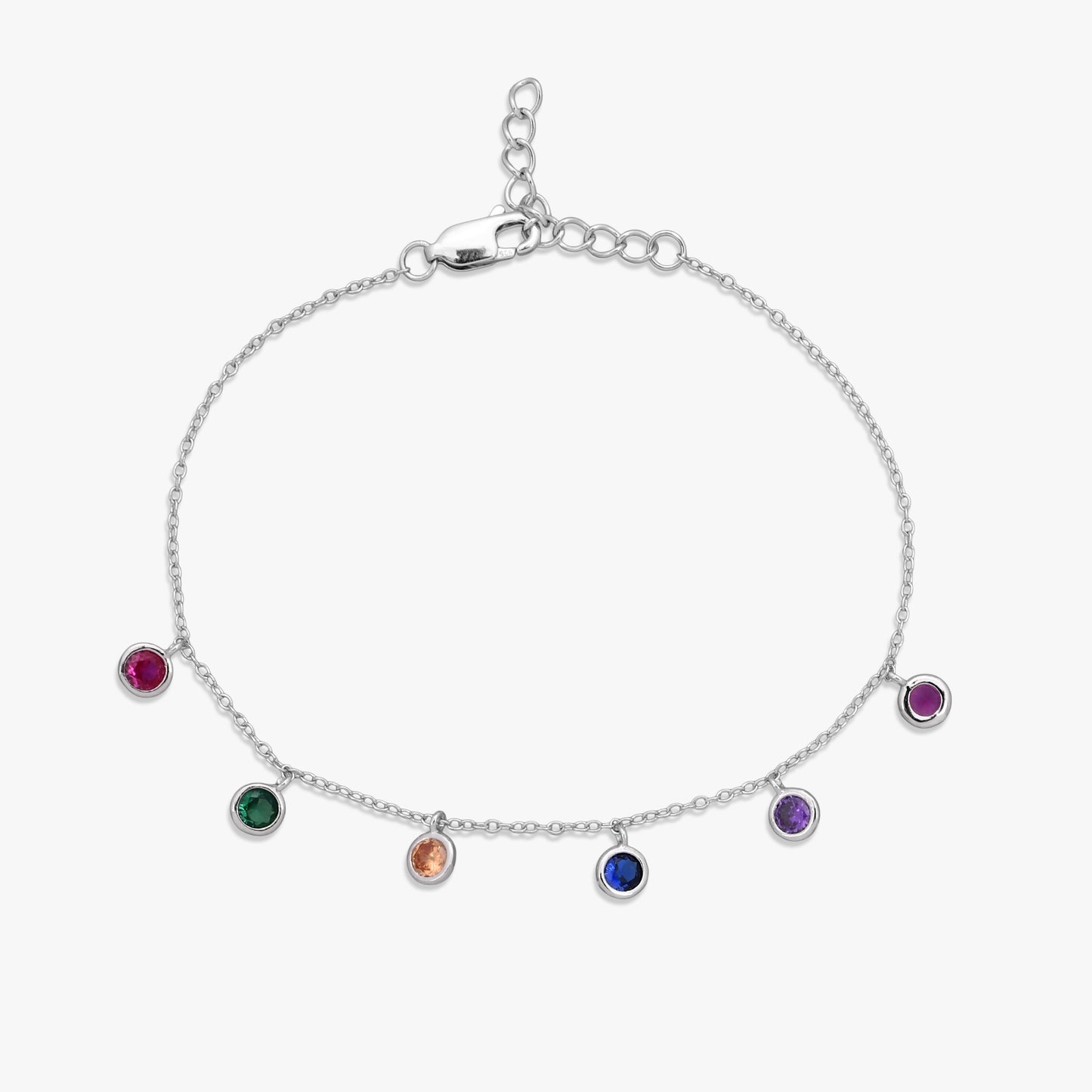 Vibrant Multi-Gemstone Dangle Bracelet