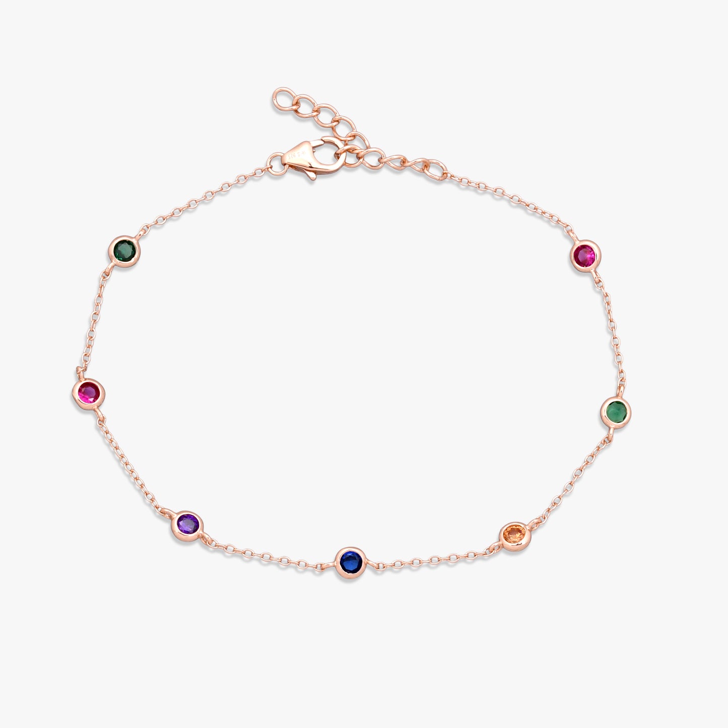 Multi-Gemstone Chain Bracelet