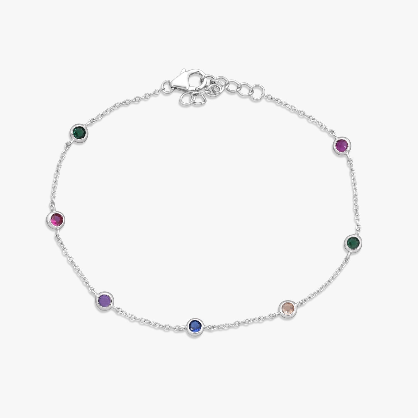 Multi-Gemstone Chain Bracelet