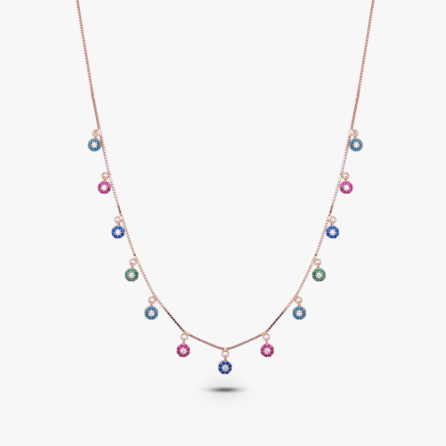 Rainbow Halo Charm Droplet Necklace