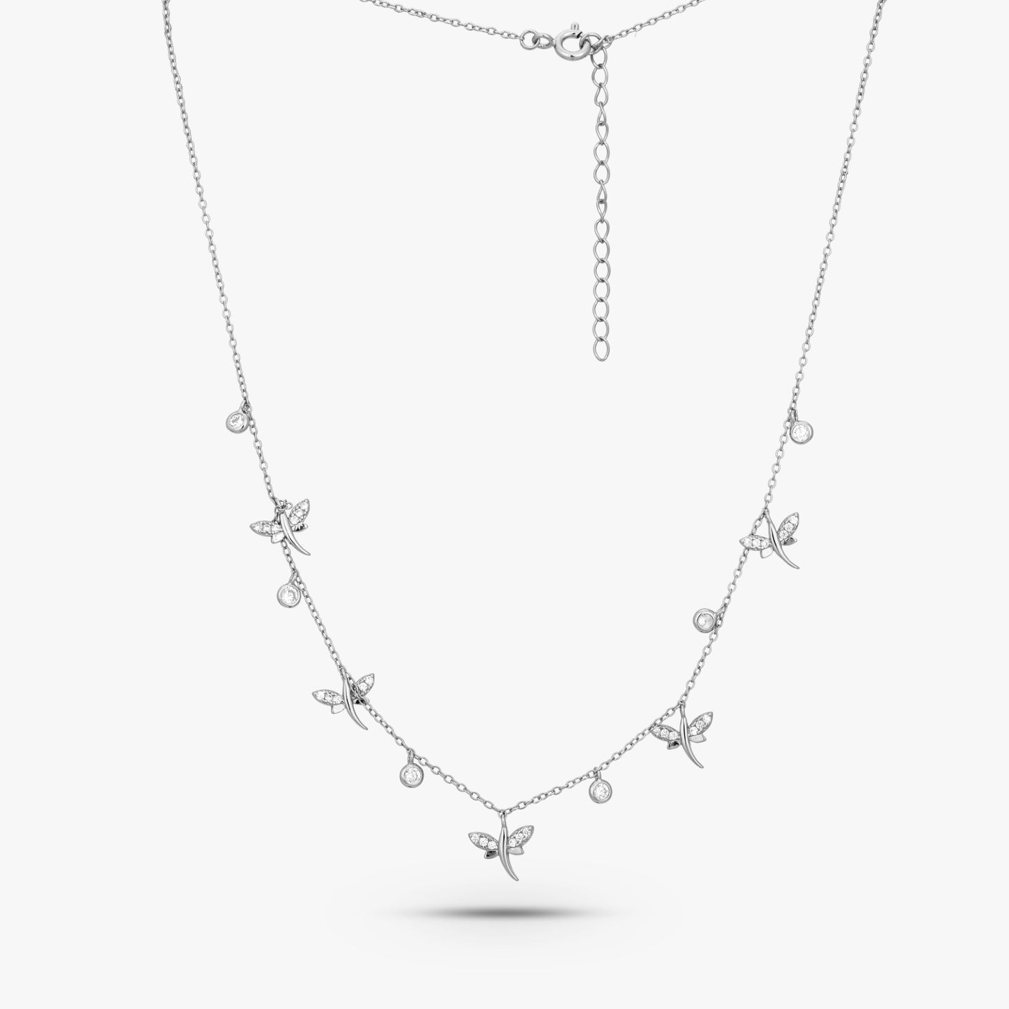 Graduated Teardrop Cluster Silver Chain