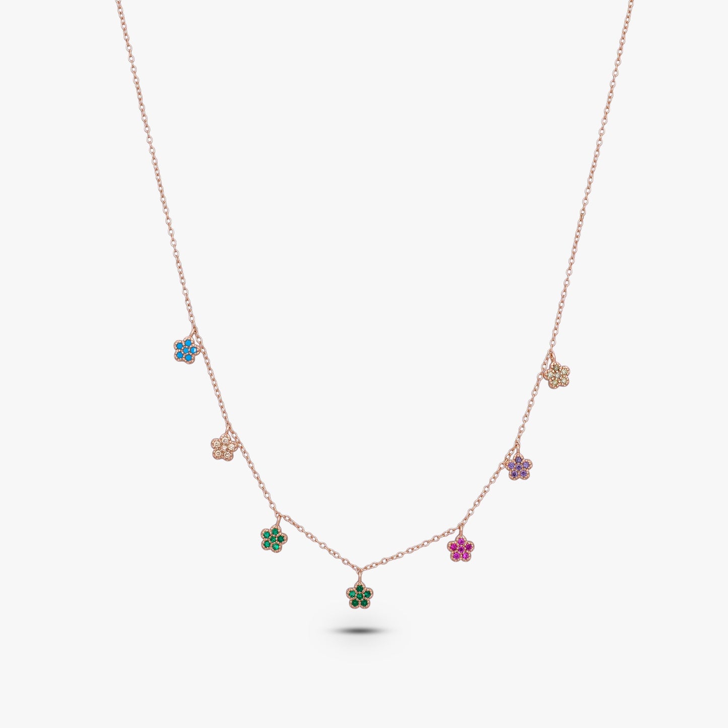 Pastel Meadow Floral Charm Necklace