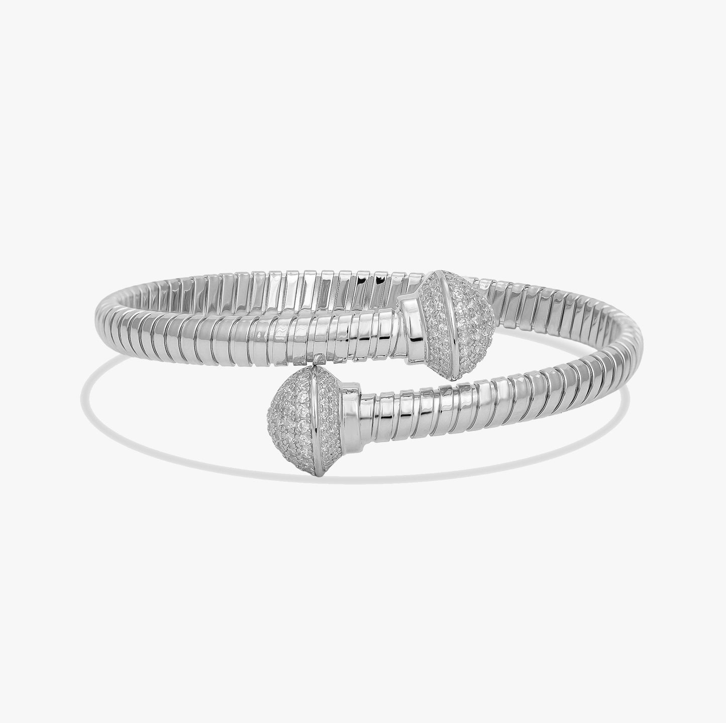 Twisted Bolt Solitaire Bangle