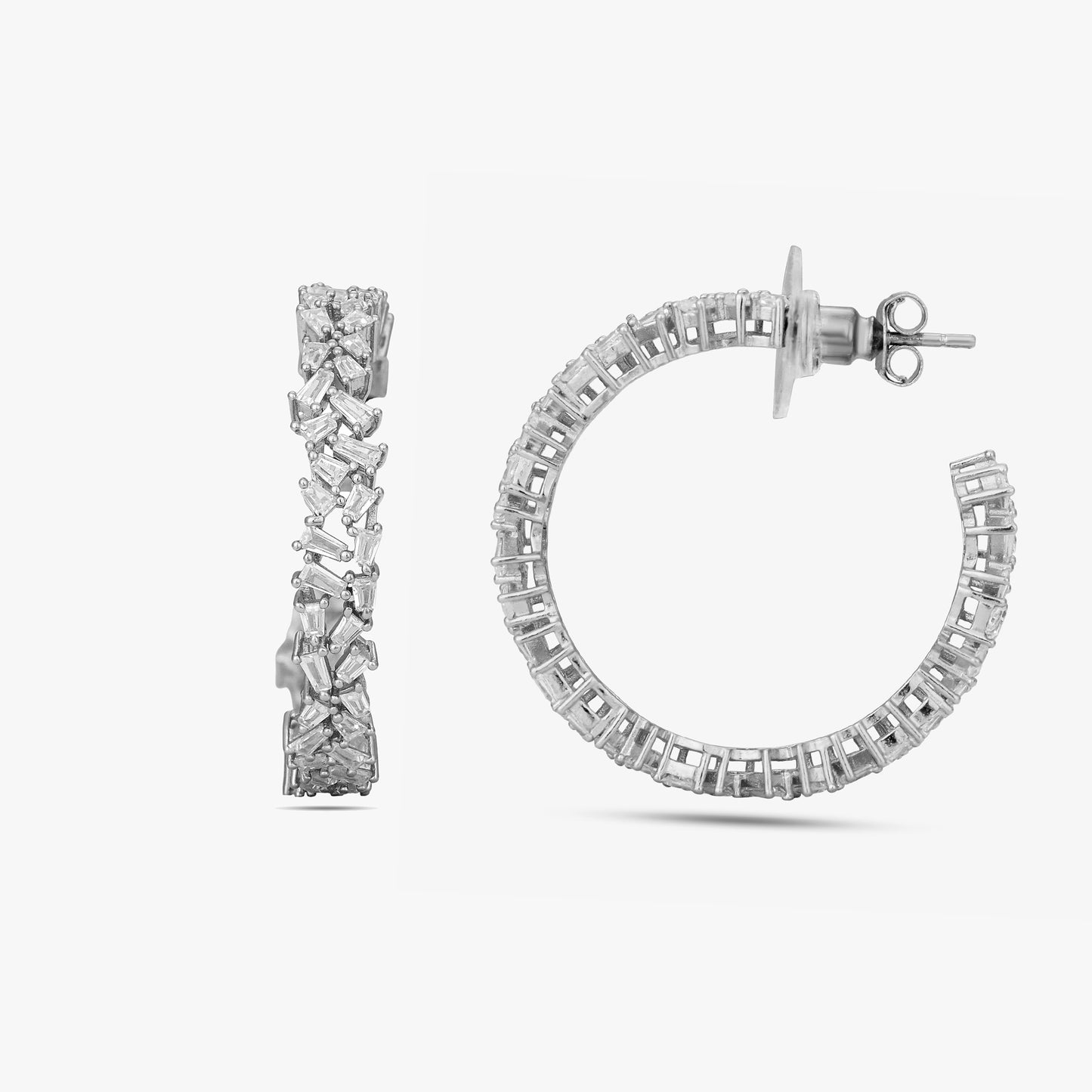 Baguette Mosaic Hoop Earrings