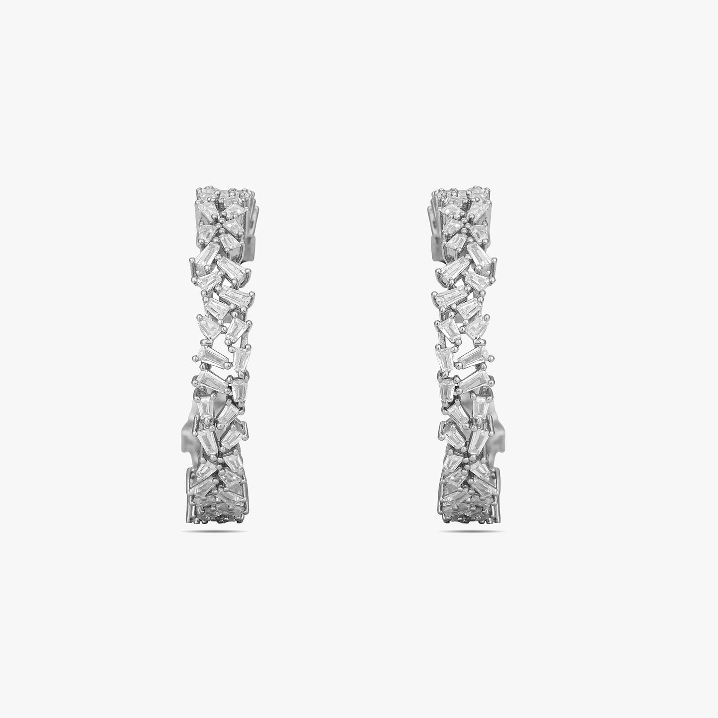 Baguette Mosaic Hoop Earrings
