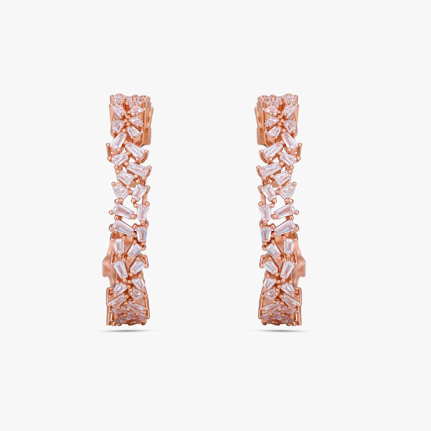 Baguette Mosaic Hoop Earrings