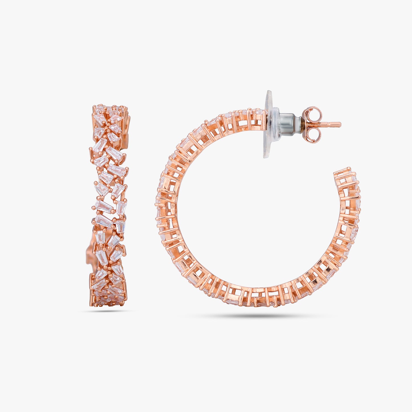 Baguette Mosaic Hoop Earrings