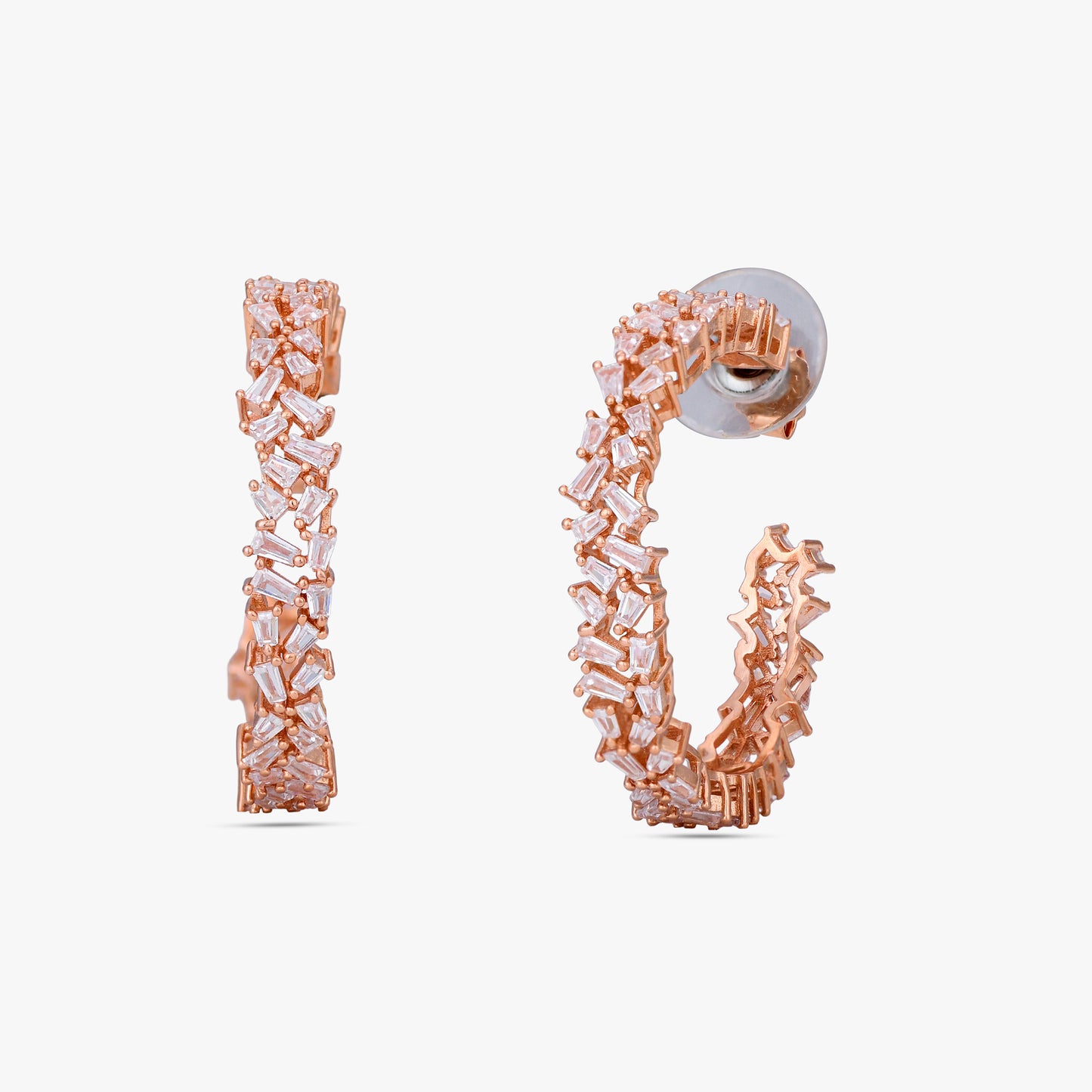 Baguette Mosaic Hoop Earrings