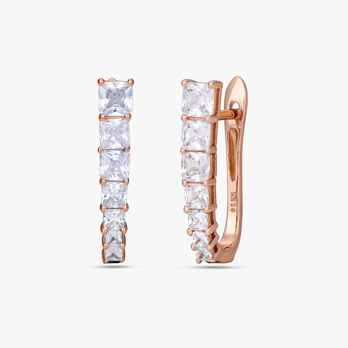 Square Cut Huggie Earrings