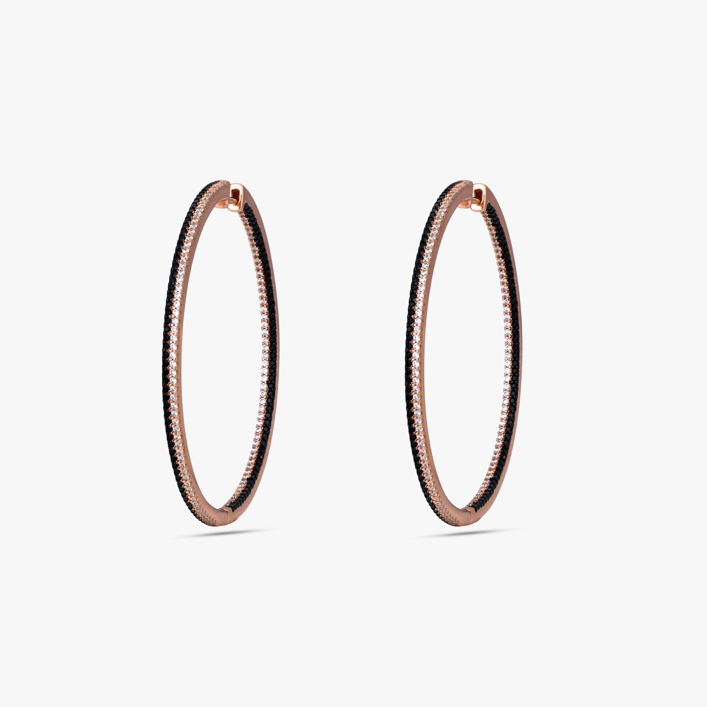 Two-Tone Pavé Hoop Earrings