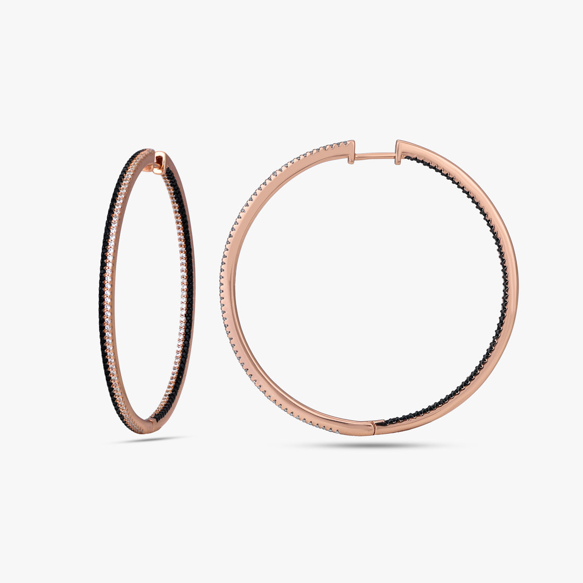 Two-Tone Pavé Hoop Earrings