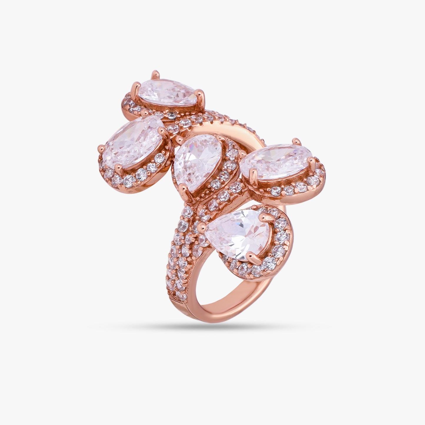 Rose Gold Floral Wrap Ring