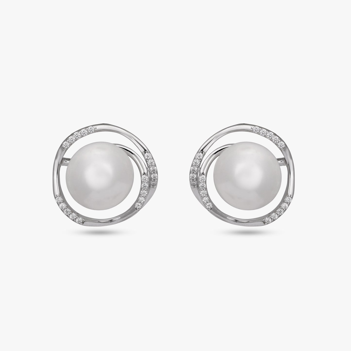 Opium Pearl Swirl Stud Earrings Set