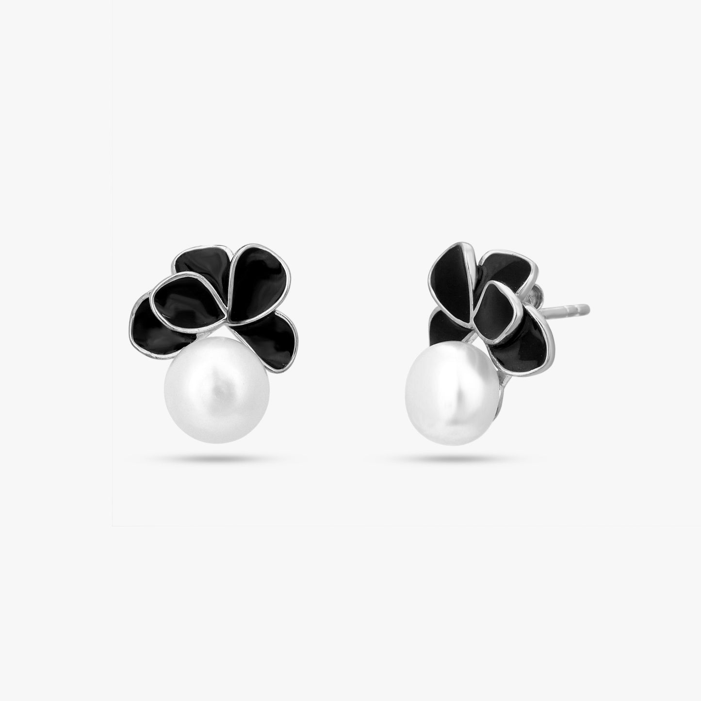 Black Floral Pearl Set