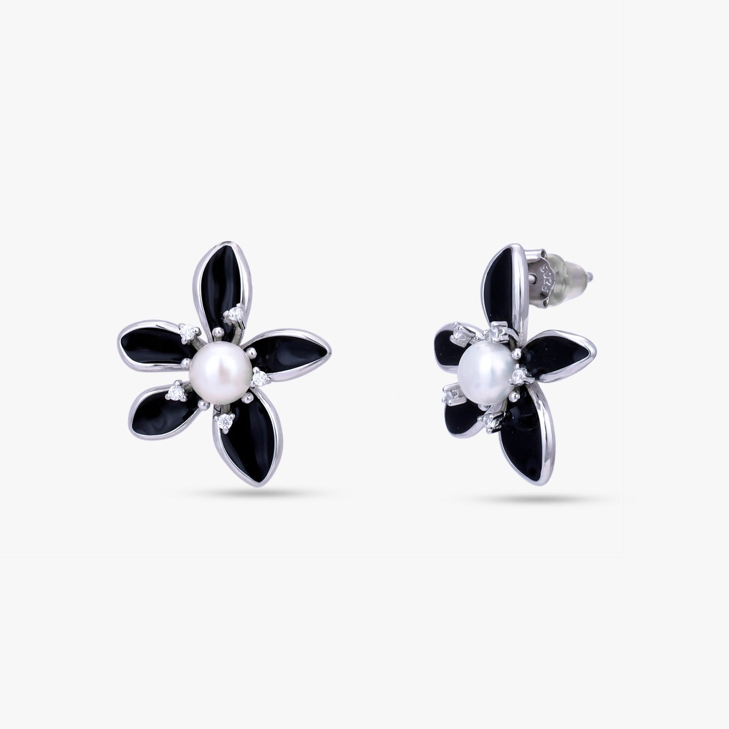 Black Flower Jewelry Set