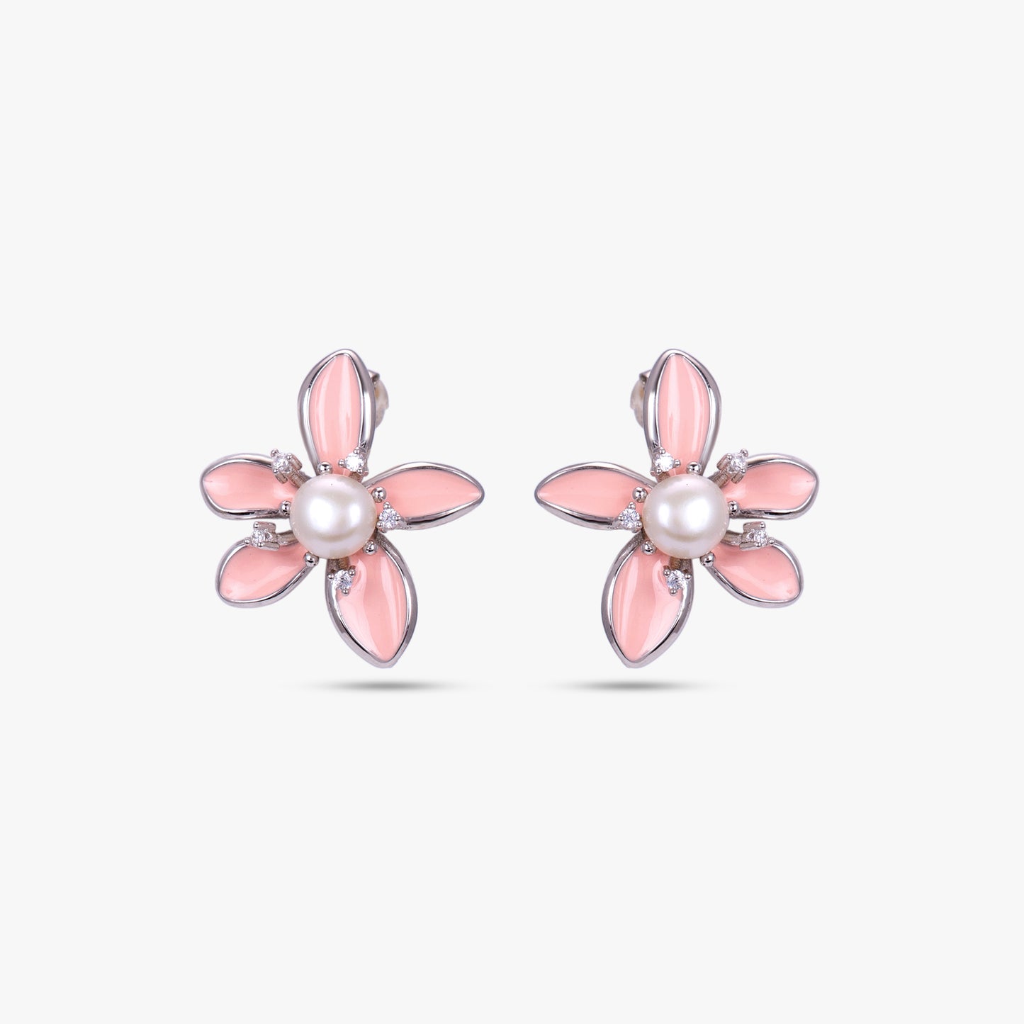 Pink Floral Pearl Set