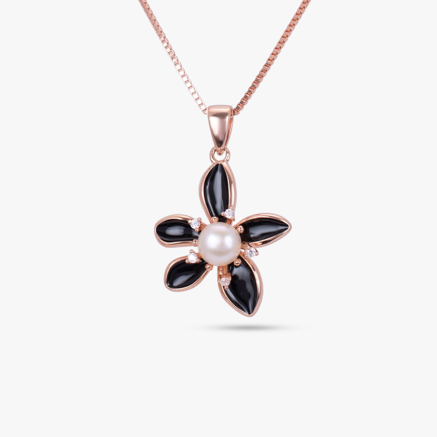 Black Flower Jewelry Set