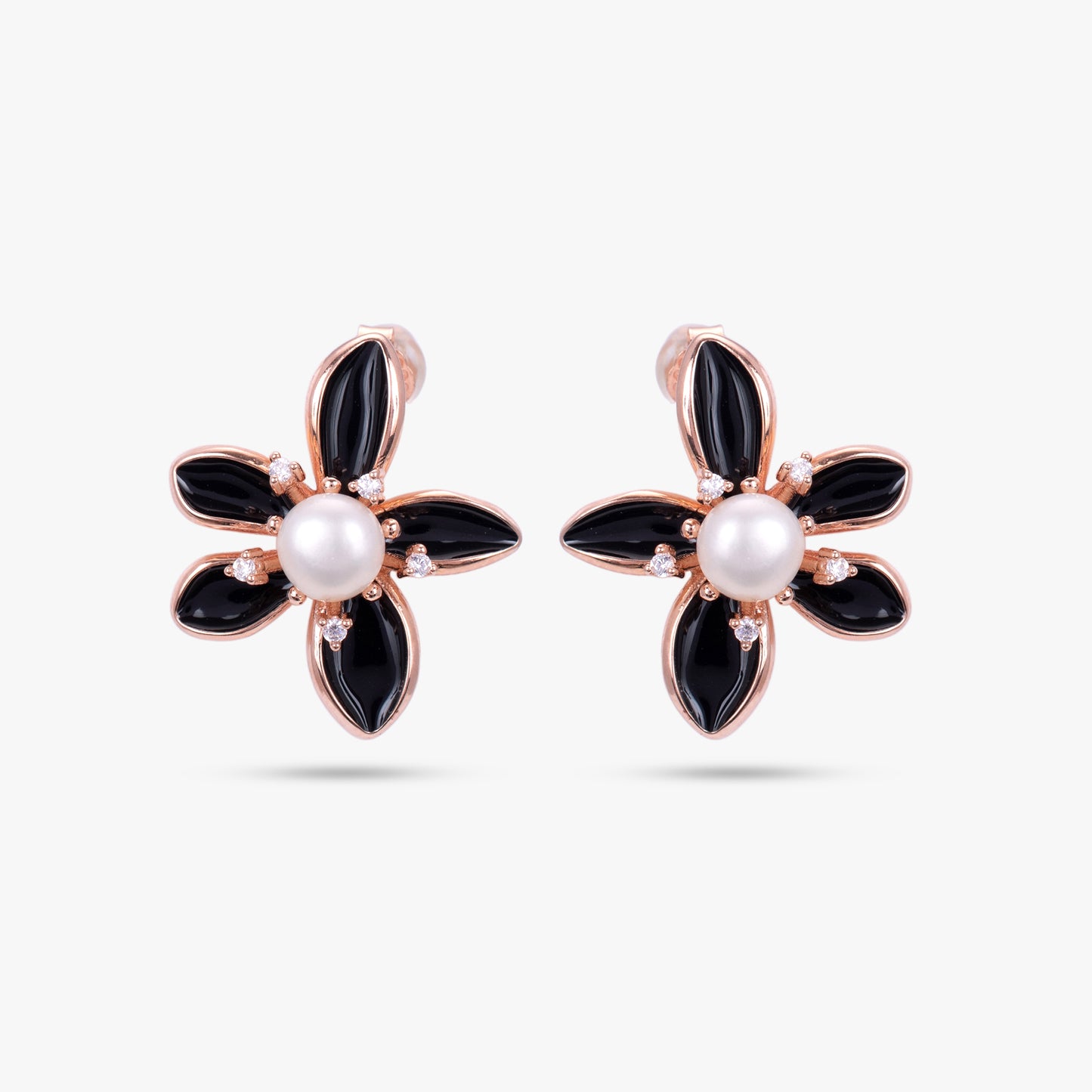 Black Flower Jewelry Set