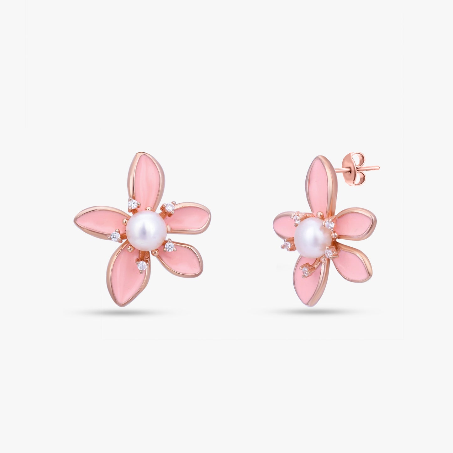 Pink Floral Pearl Set