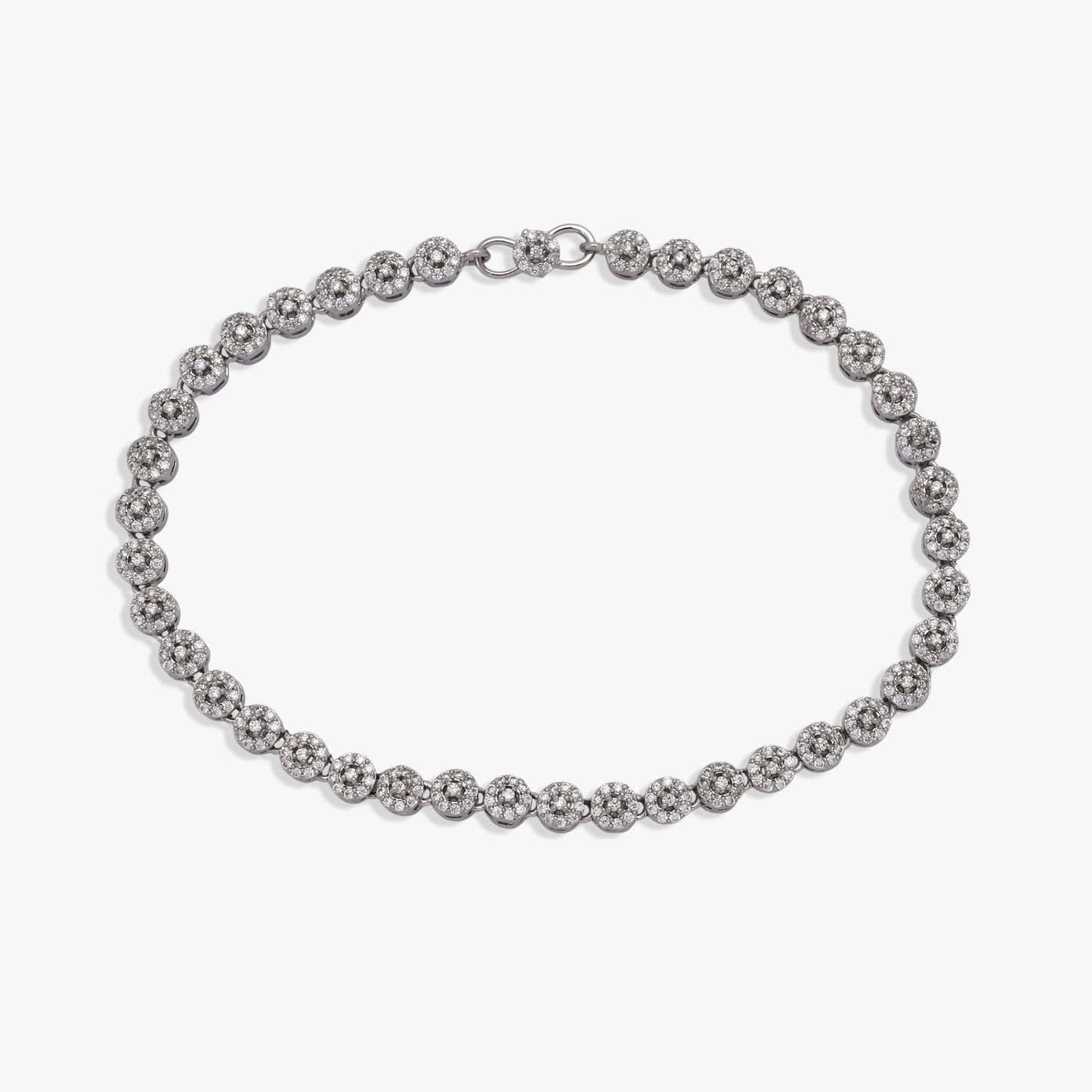 Elegant Halo Diamond Anklet
