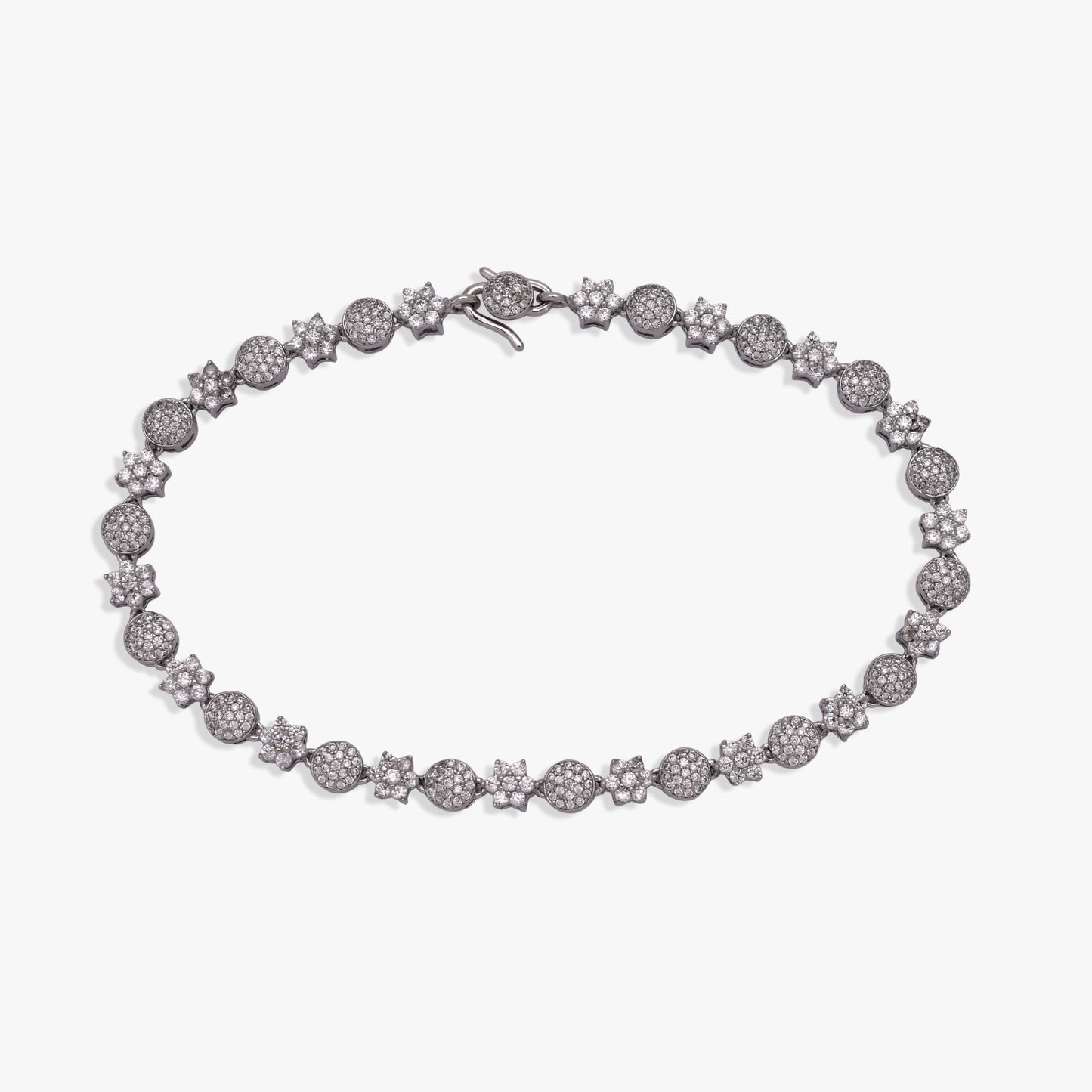 Sparkling Floral Diamond Anklet