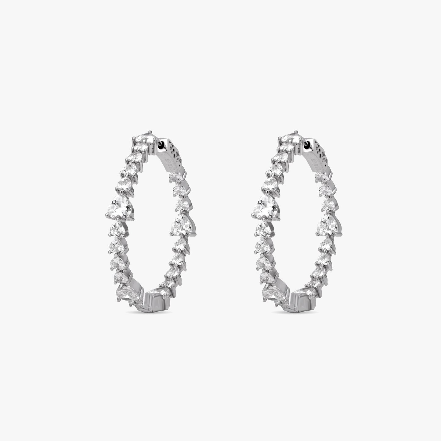 Sparkling Silver Hoop Earrings