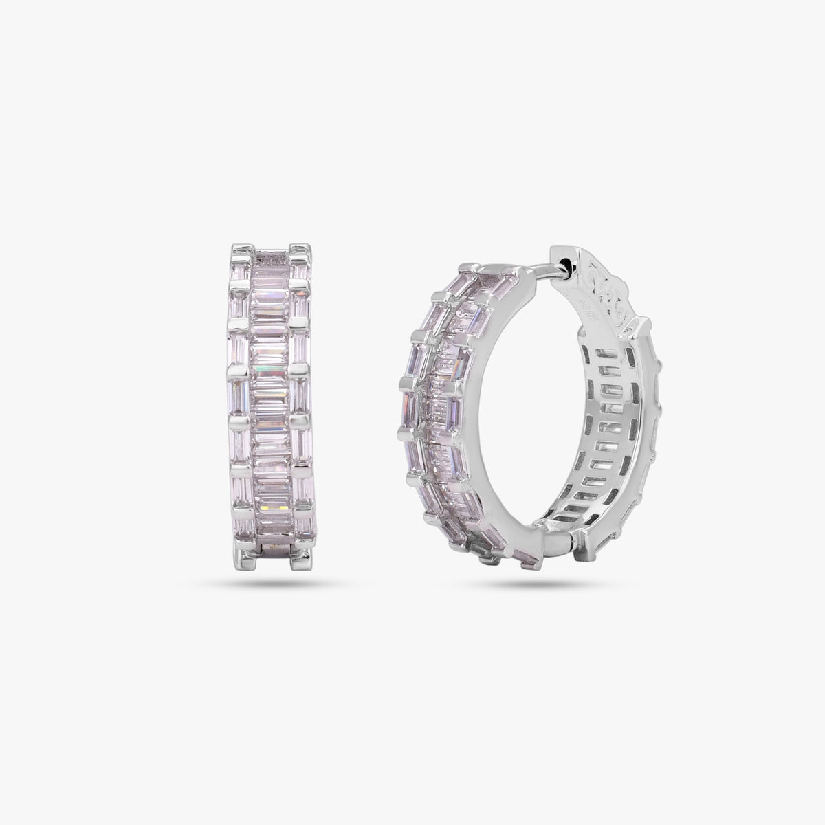 Sparkling Silver CZ Hoops