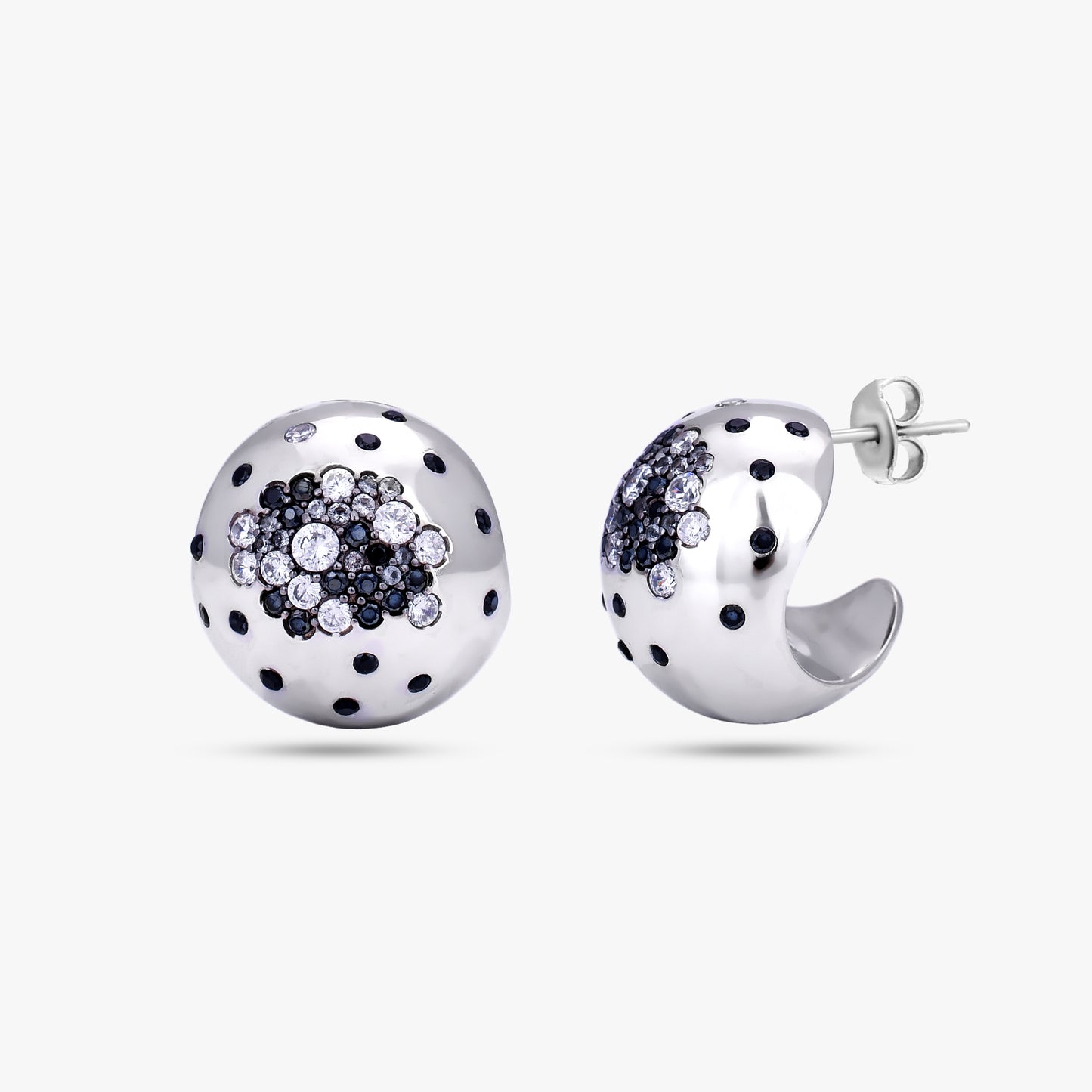 Black to White Pave Earrings
