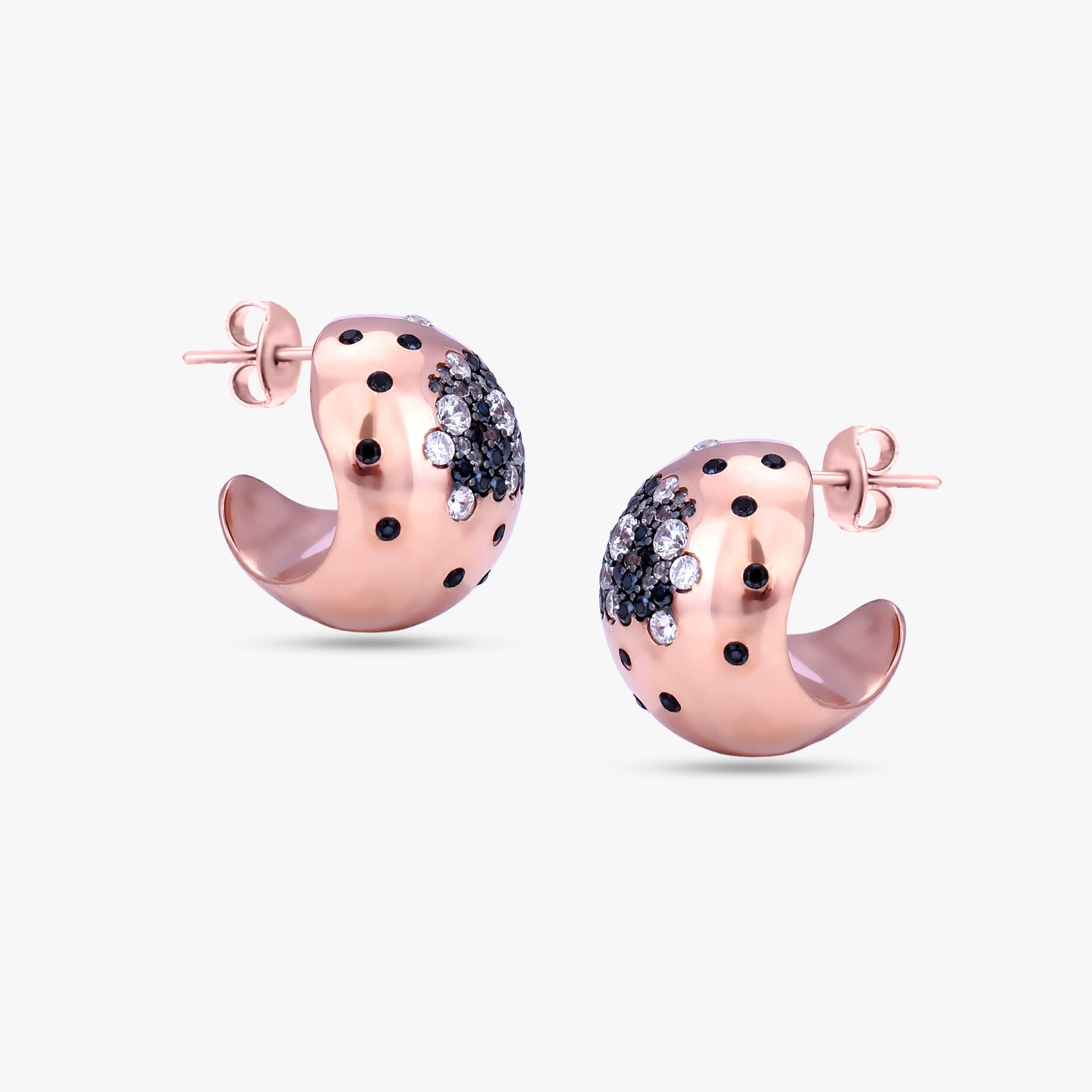 Black to White Pave Earrings